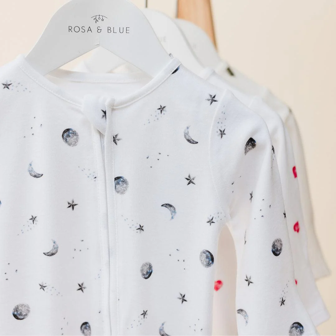 Rosa & Blue Sleepsuit - Starlit Moon - Image 4