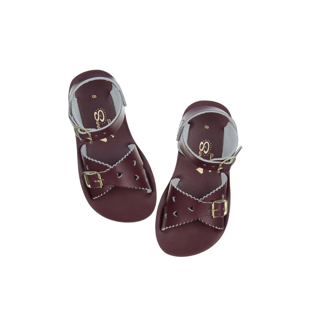 Salt-Water Sun-San Kids Sandals - Sweetheart - Claret - Image 5