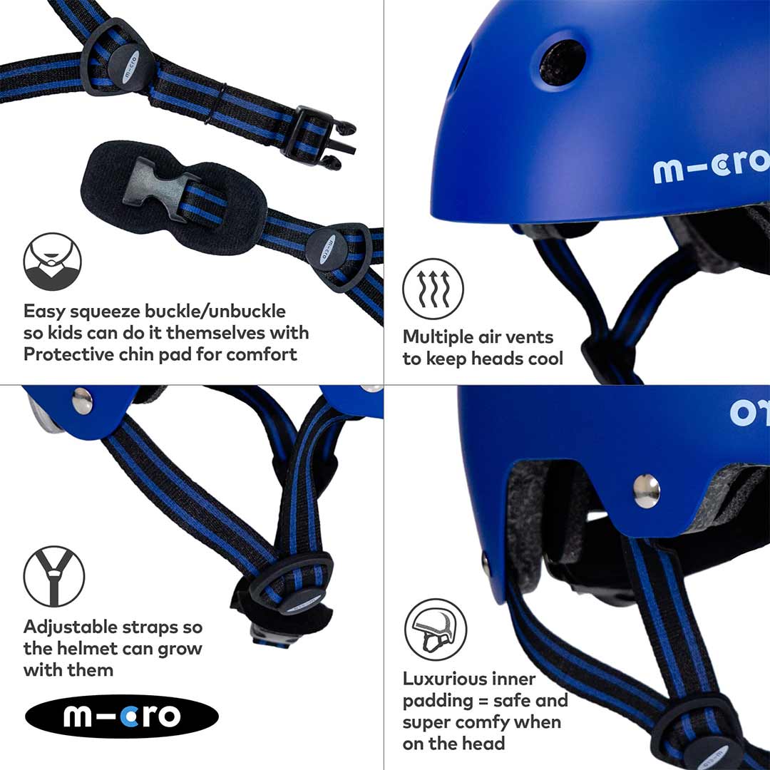 Micro Scooters Eco Matt Helmet - Blue - Image 2