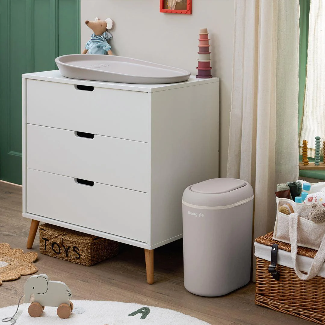 Shnuggle Eco Touch Nappy Bin - Taupe - Image 5