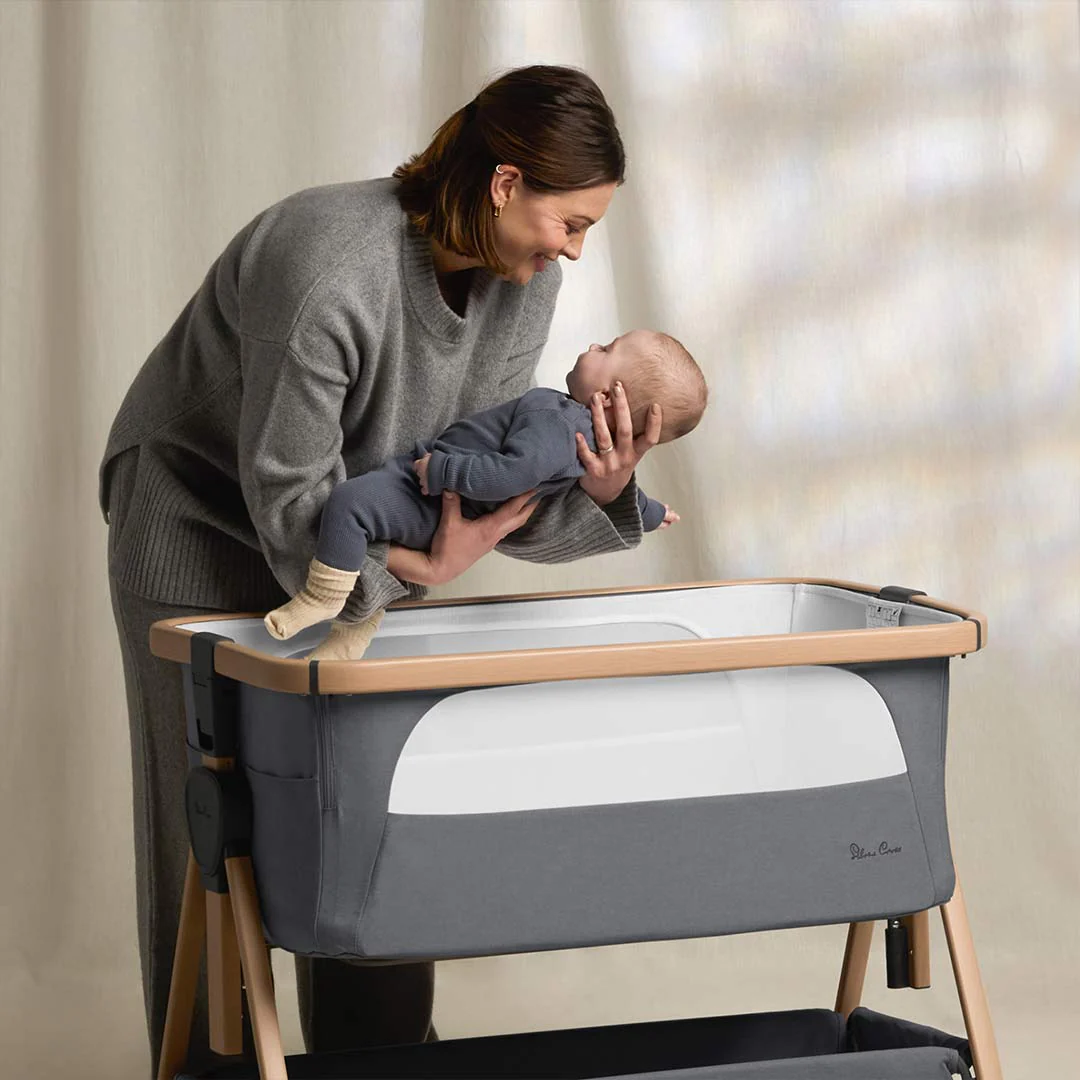 Silver Cross Lunar Bedside Crib - Whisper Grey - Image 6