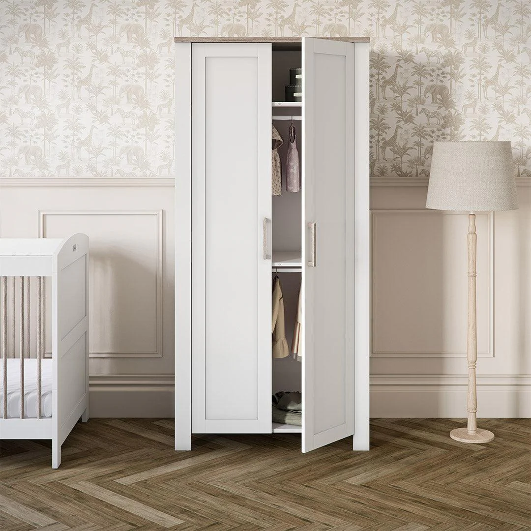 Silver Cross Valencia 3 Piece Nursery Set (Cot Bed + Dresser & Wardrobe) - Ash White - Image 6