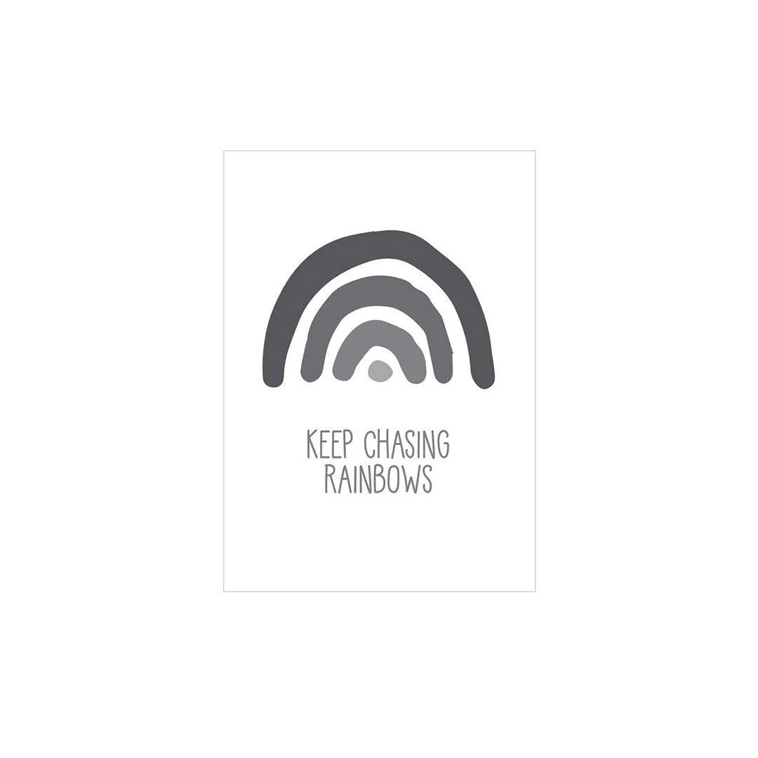 Snuz Keep Chasing Rainbows Nursery Print - Monochrome