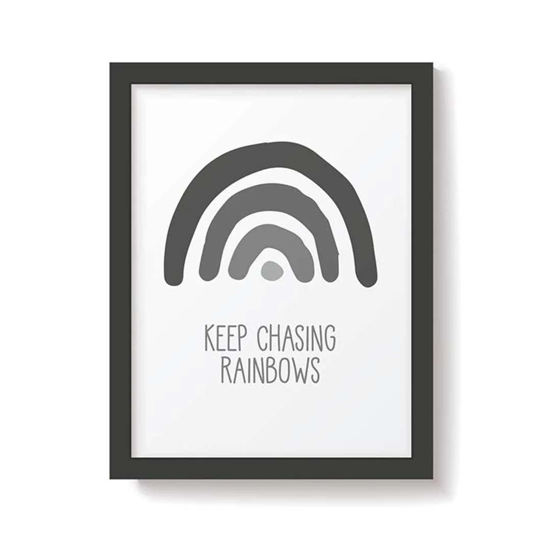 Snuz Keep Chasing Rainbows Nursery Print - Monochrome - Image 2