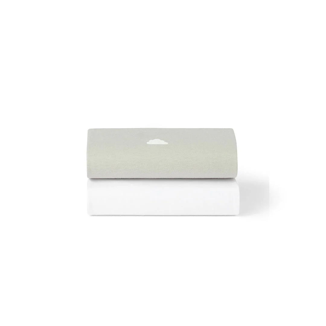 Snuz Twin Pack Crib Sheets - Grey Cloud