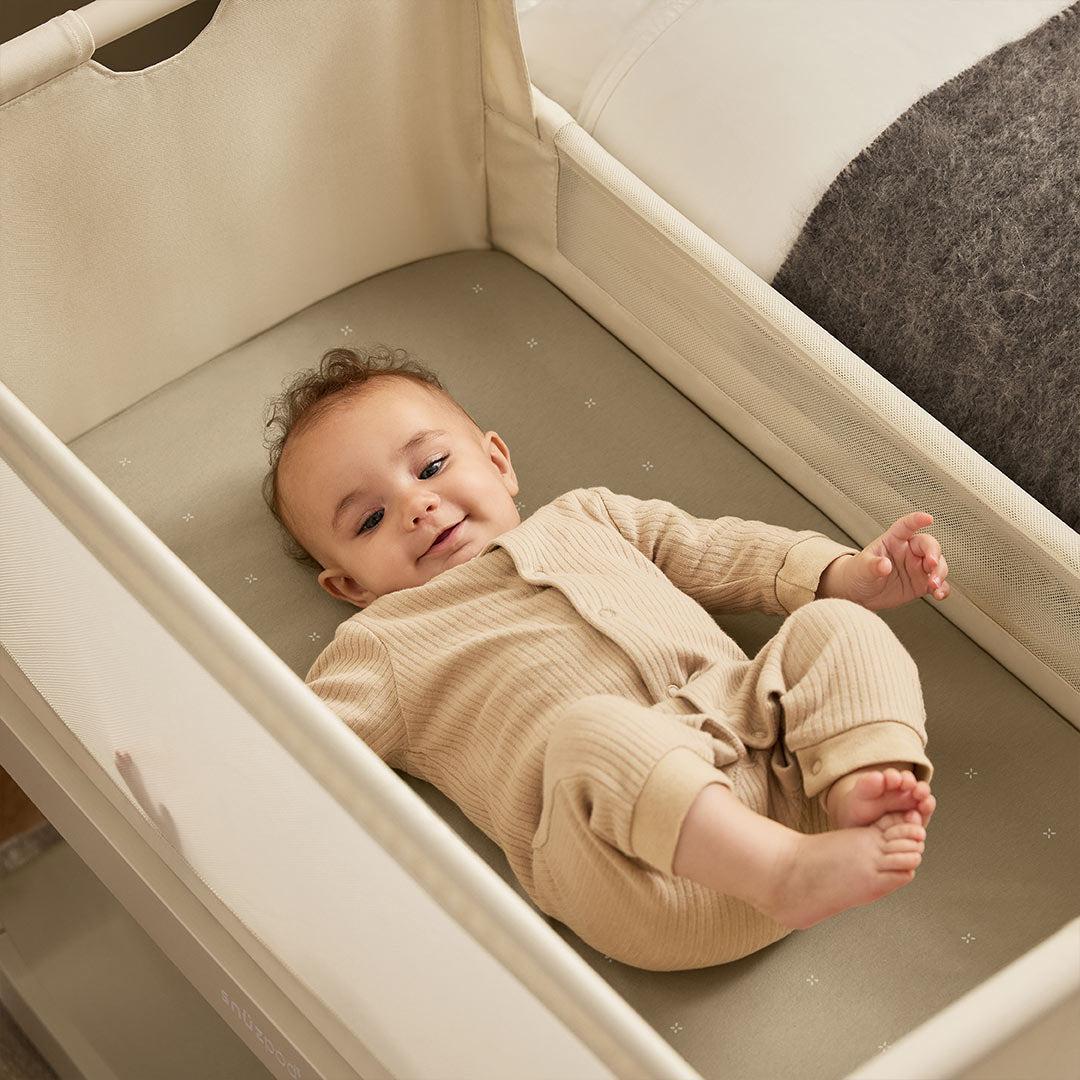 Snuz Twin Pack Crib Sheets - Sage Cross - Image 2