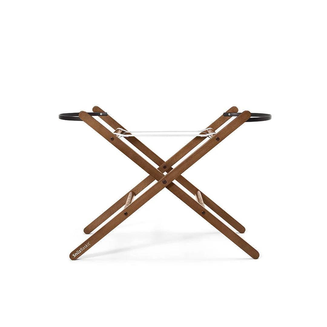 SnuzBaskit  Graphite Moses Basket + Walnut Stand - Graphite / Walnut - Image 9