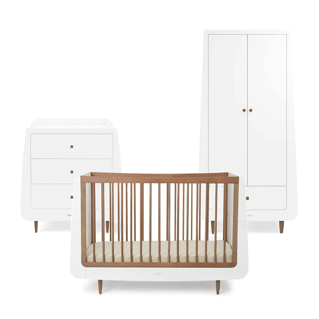 SnuzKot 3 Piece Nursery Furniture Set - The Natural Edit - Walnut