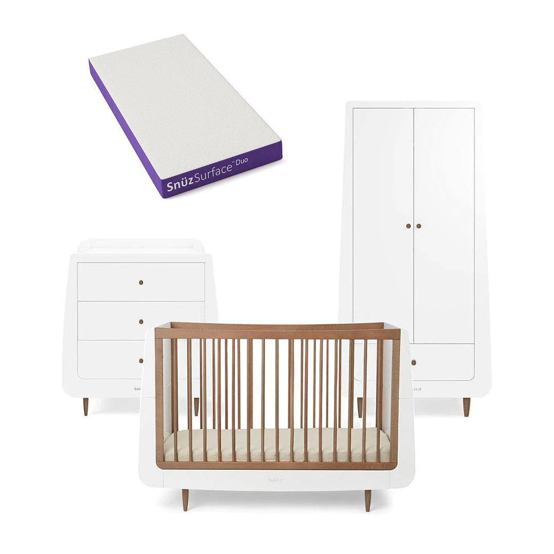 SnuzKot 3 Piece Nursery Furniture Set - The Natural Edit - Walnut - Image 10