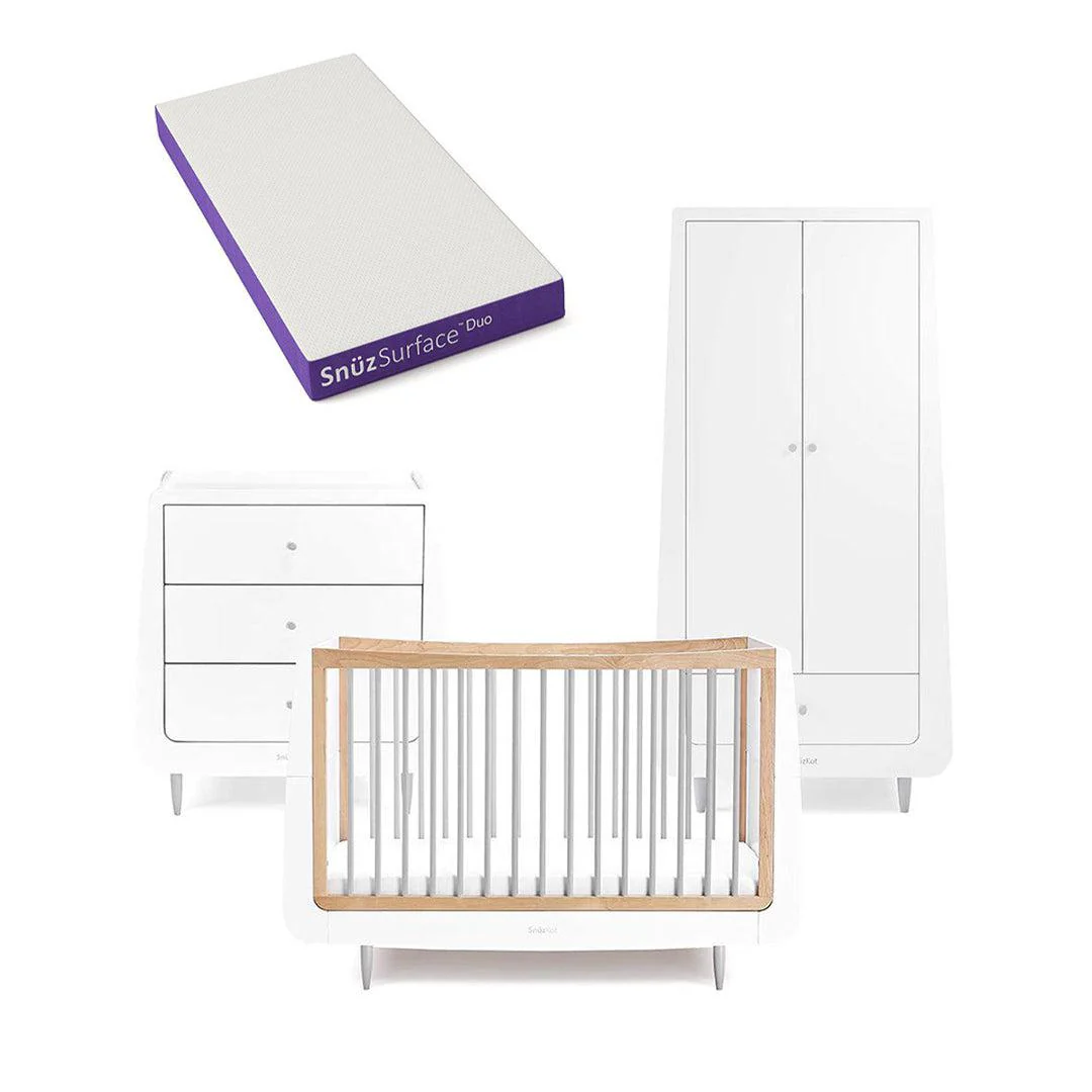 SnuzKot Skandi 3 Piece Nursery Furniture Set - Grey - Image 8