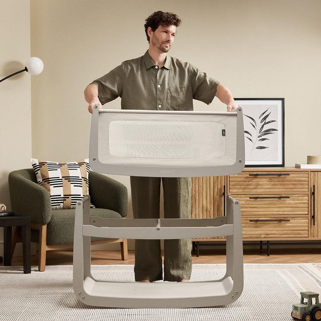 SnuzPod 5 Bedside Crib - Pebble - Image 4