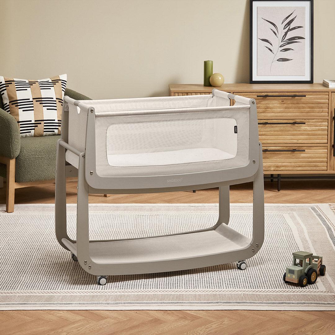 SnuzPod 5 Bedside Crib - Pebble - Image 6