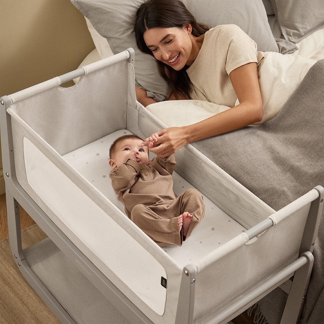SnuzPod 5 Bedside Crib - Pebble - Image 7