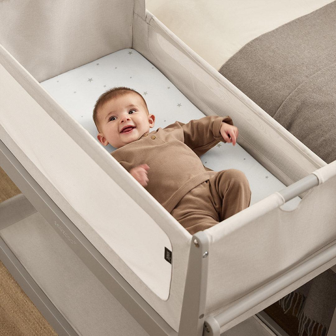 SnuzPod 5 Bedside Crib - Pebble - Image 9