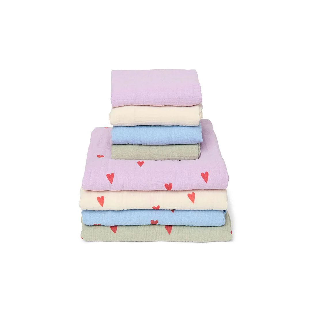 Studio Noos Sage Hearts Swaddle 70x70 - Sage - Image 5