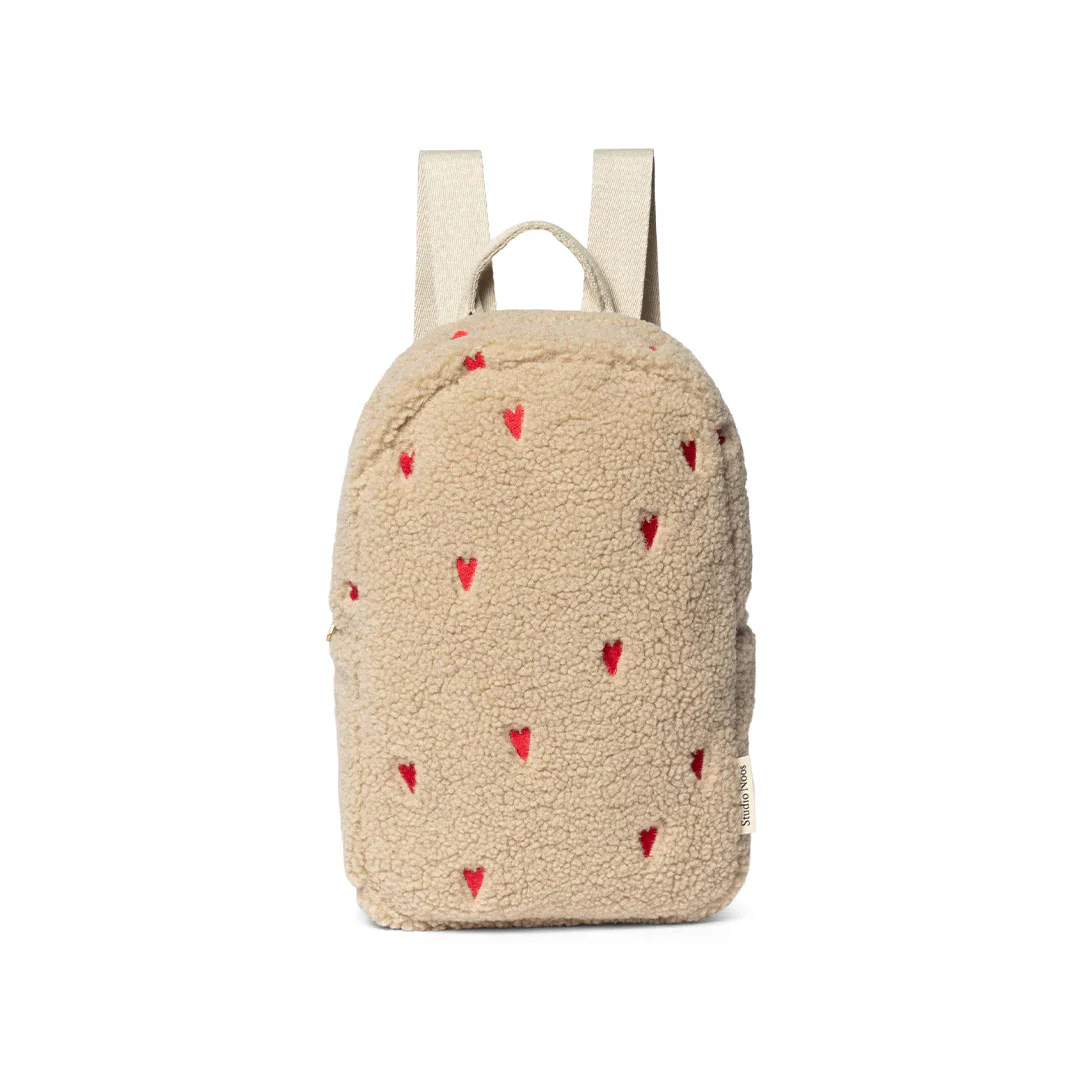 Studio Noos Teddy Hearts Mini Backpack - Ecru