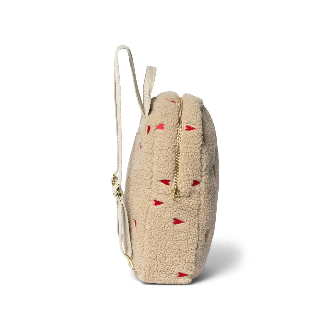 Studio Noos Teddy Hearts Mini Backpack - Ecru - Image 3