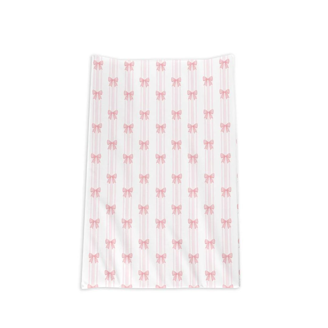 The Little Bumble Co. Anti Roll Changing Mat - Pink Bows - Image 2