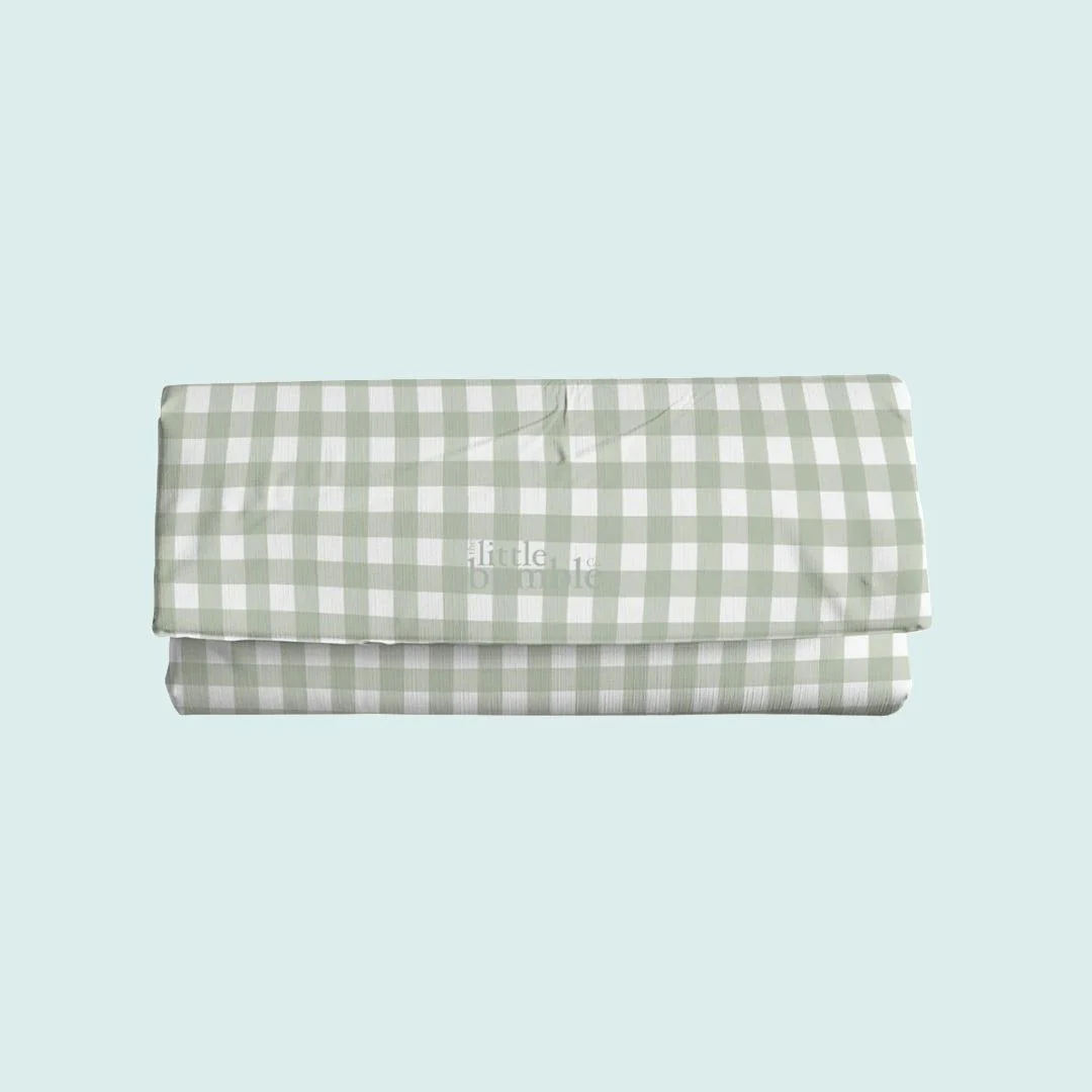 The Little Bumble Co. Travel Changing Mat - Sage Gingham