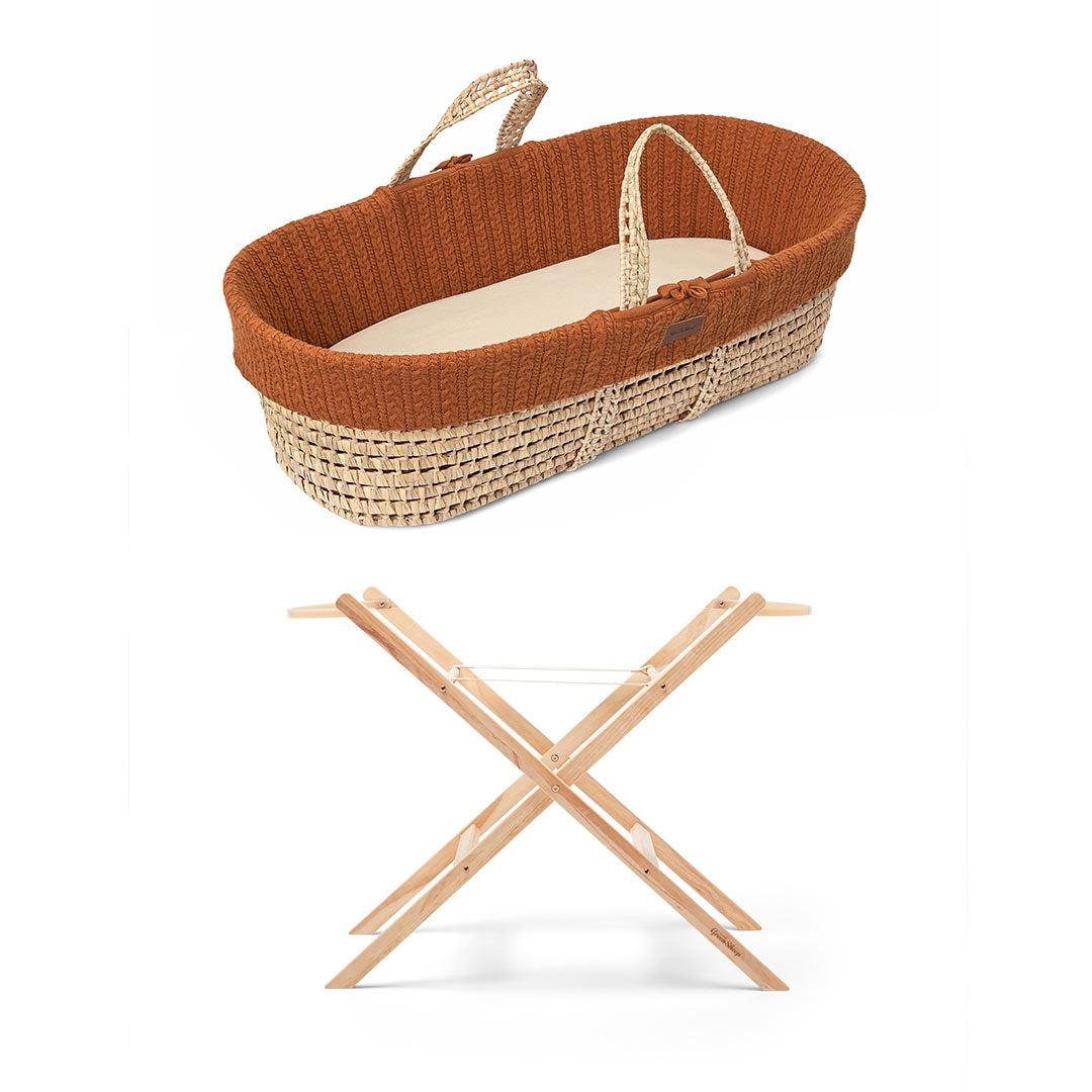 The Little Green Sheep Natural Knitted Moses Basket - Mattress + Static Stand - Image 9
