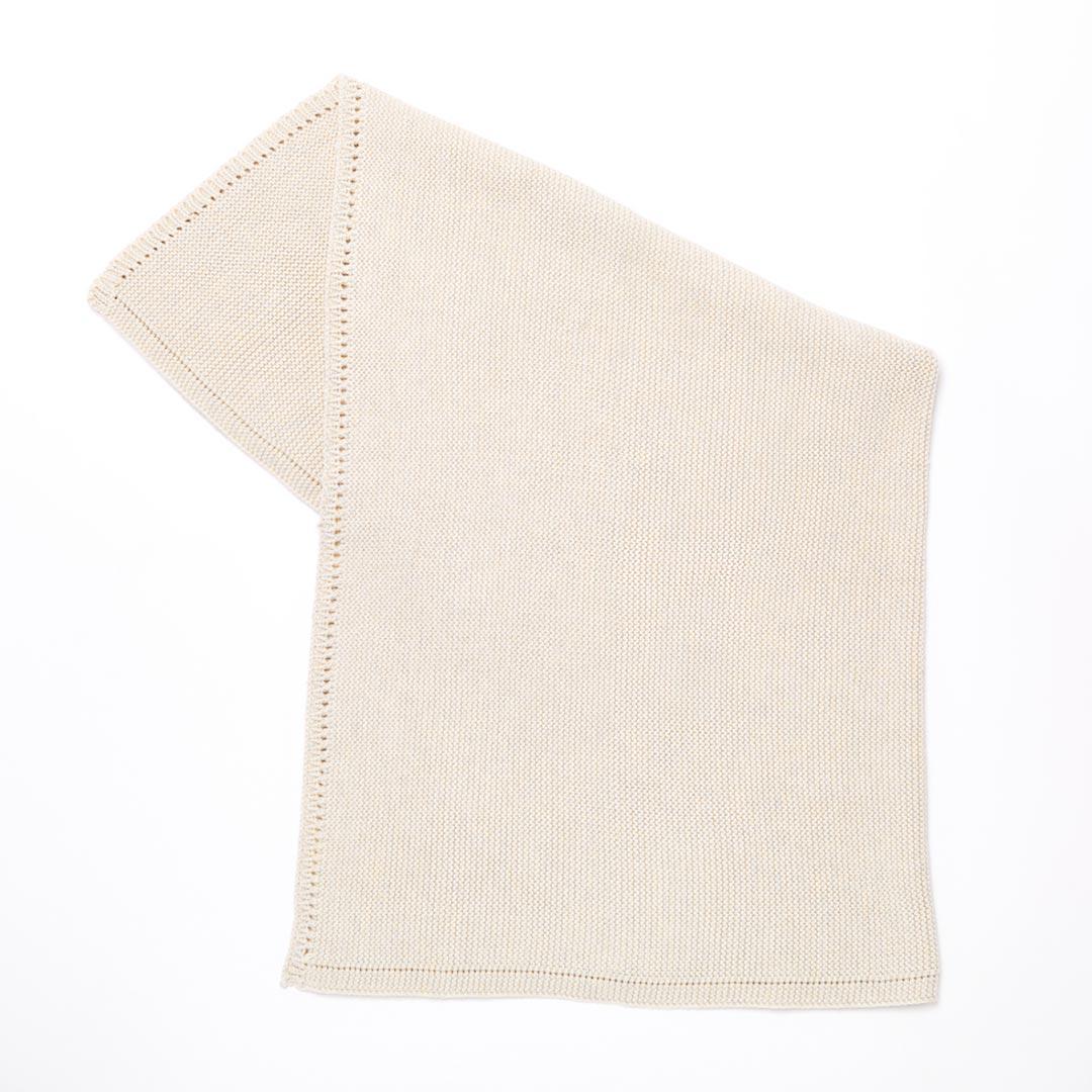 The Little Green Sheep Organic Knitted Cellular Baby Blanket - Linen - Image 3