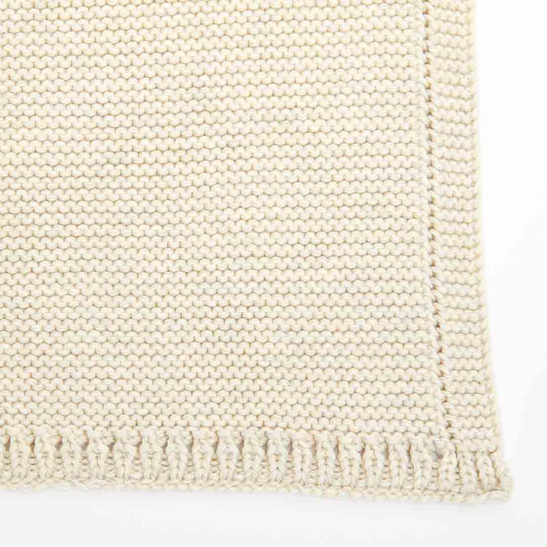 The Little Green Sheep Organic Knitted Cellular Baby Blanket - Linen - Image 4