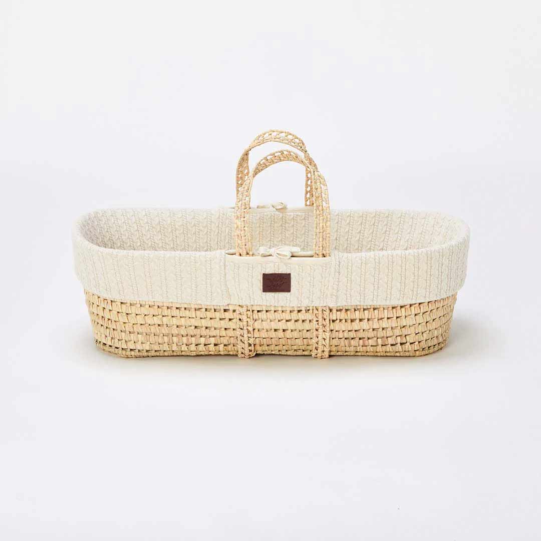 The Little Green Sheep Organic Knitted Moses Basket + Rocking Stand - Image 6