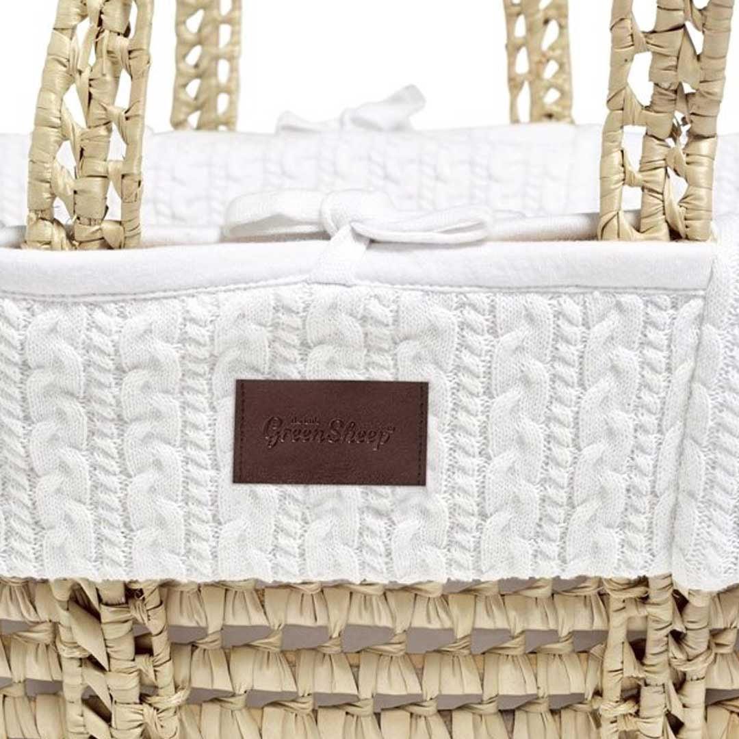 The Little Green Sheep Organic Knitted Moses Basket + Rocking Stand - Image 9
