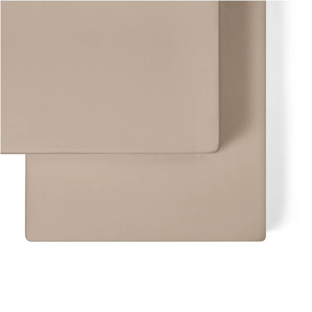 The Little Green Sheep Twin Pack Cot Bed Sheets - Truffle