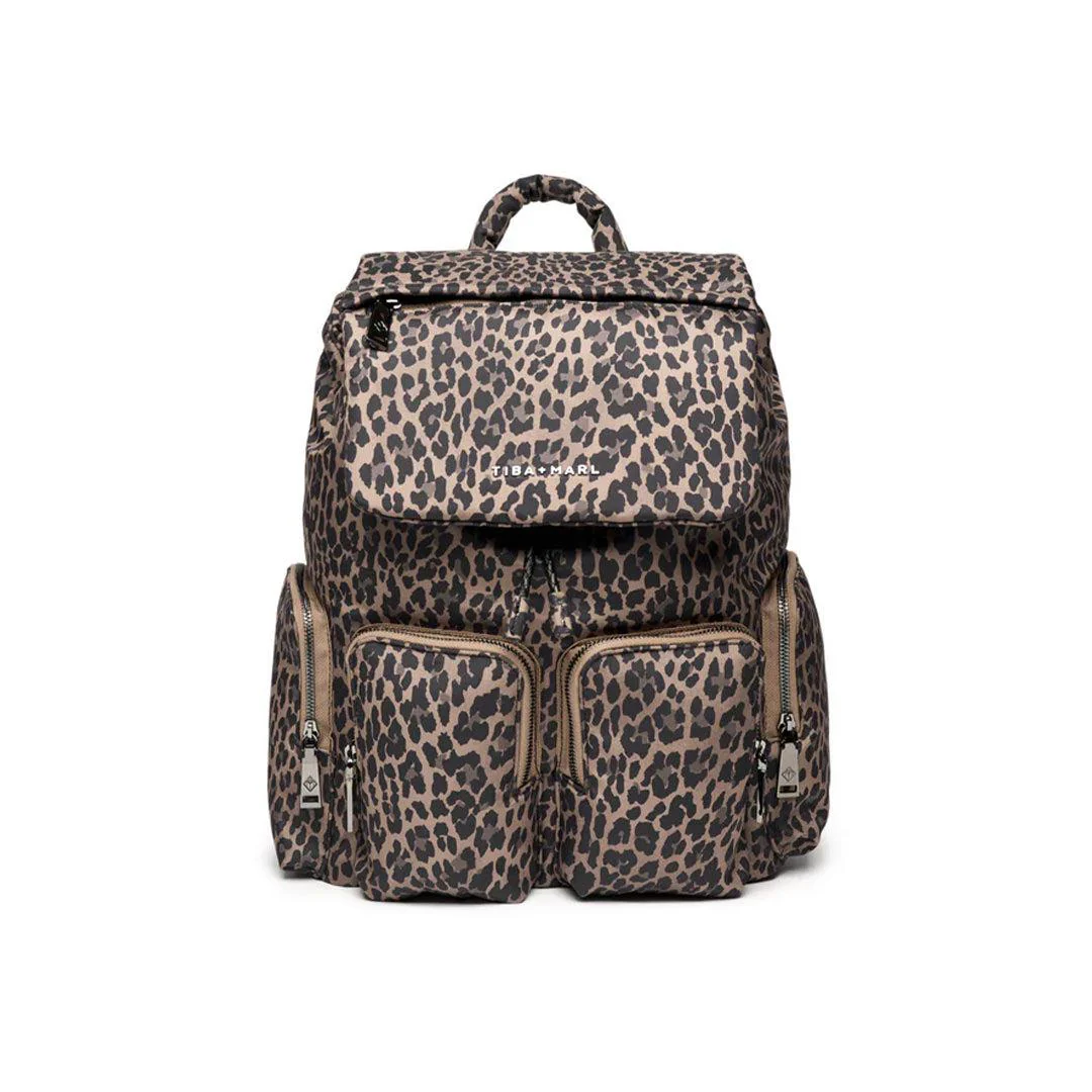 TIBA + MARL Alto Changing Backpack - Tonal Brown Leopard