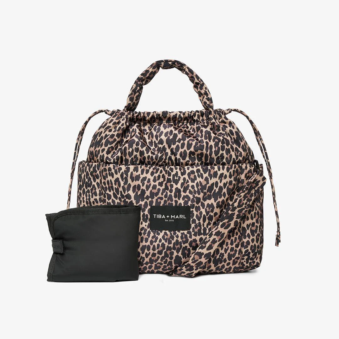 TIBA + MARL Luna Drawstring Tote Changing Bag - Leopard