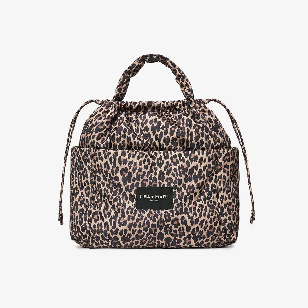 TIBA + MARL Luna Drawstring Tote Changing Bag - Leopard - Image 5