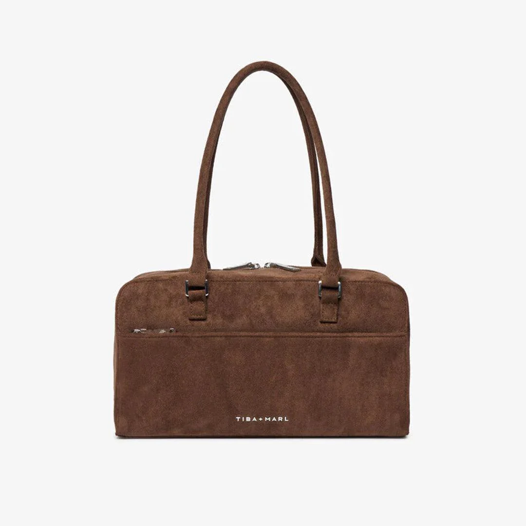 TIBA + MARL Riley Compact East-West Changing Bag - Brown Faux Suede - Image 3
