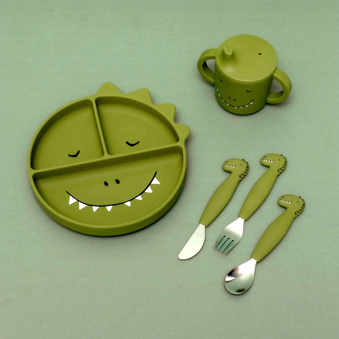 Trixie Silicone Cutlery Set - 3 Pack - Mr Dino - Image 3