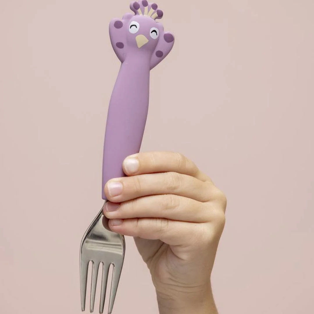 Trixie Silicone Cutlery Set 3-Pack - Mrs. Peacock - Image 3