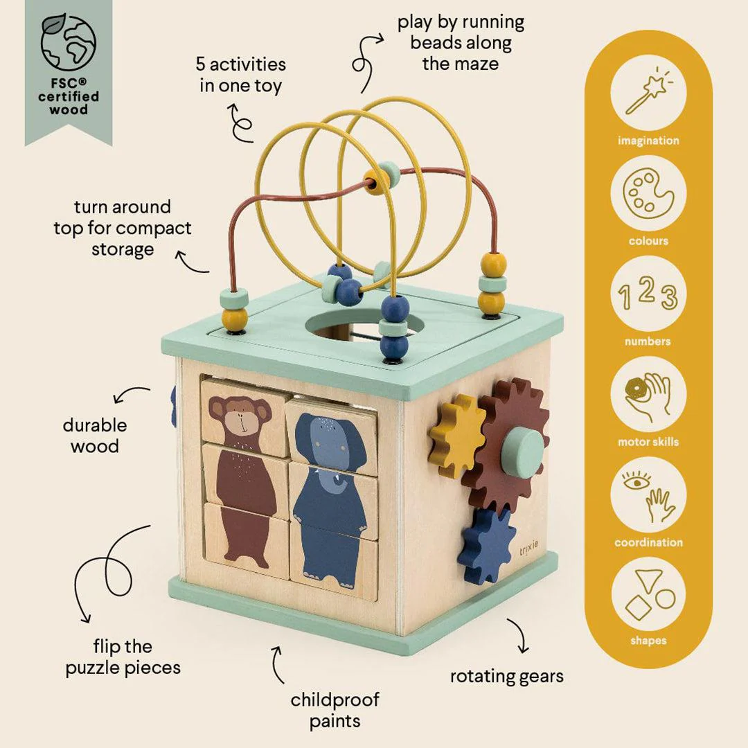 Trixie Wooden 5-In-1 Activity Cube - Image 2
