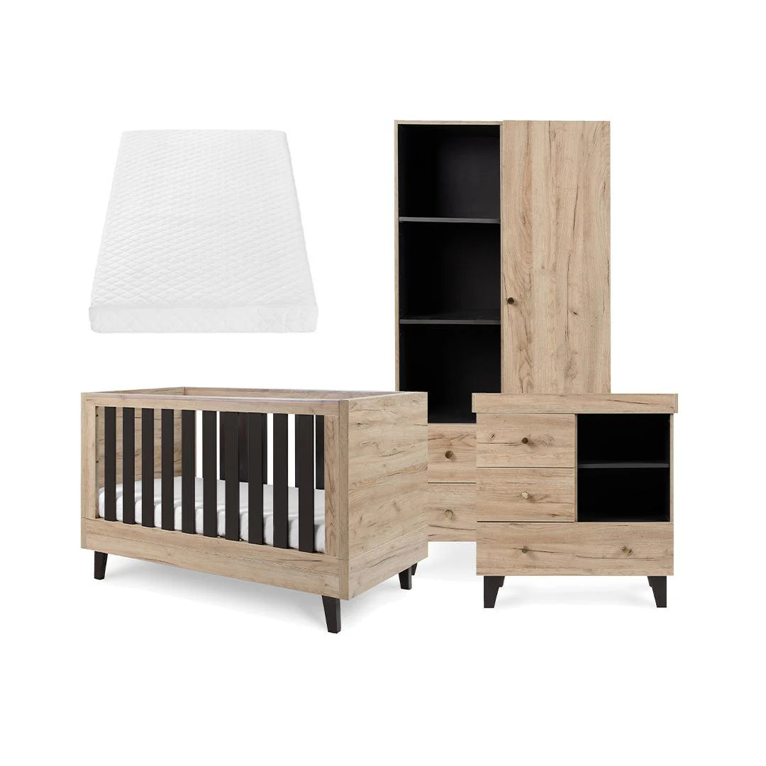 Tutti Bambini Como 3 Piece Room Set - Distressed Oak/Slate Grey - Image 14