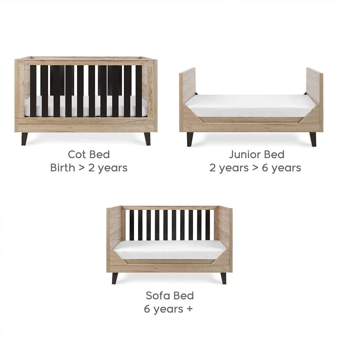 Tutti Bambini Como 3 Piece Room Set - Distressed Oak/Slate Grey - Image 19