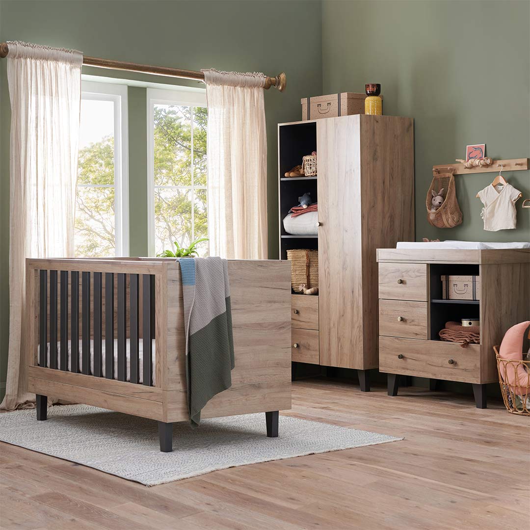 Tutti Bambini Como 3 Piece Room Set - Distressed Oak/Slate Grey - Image 2