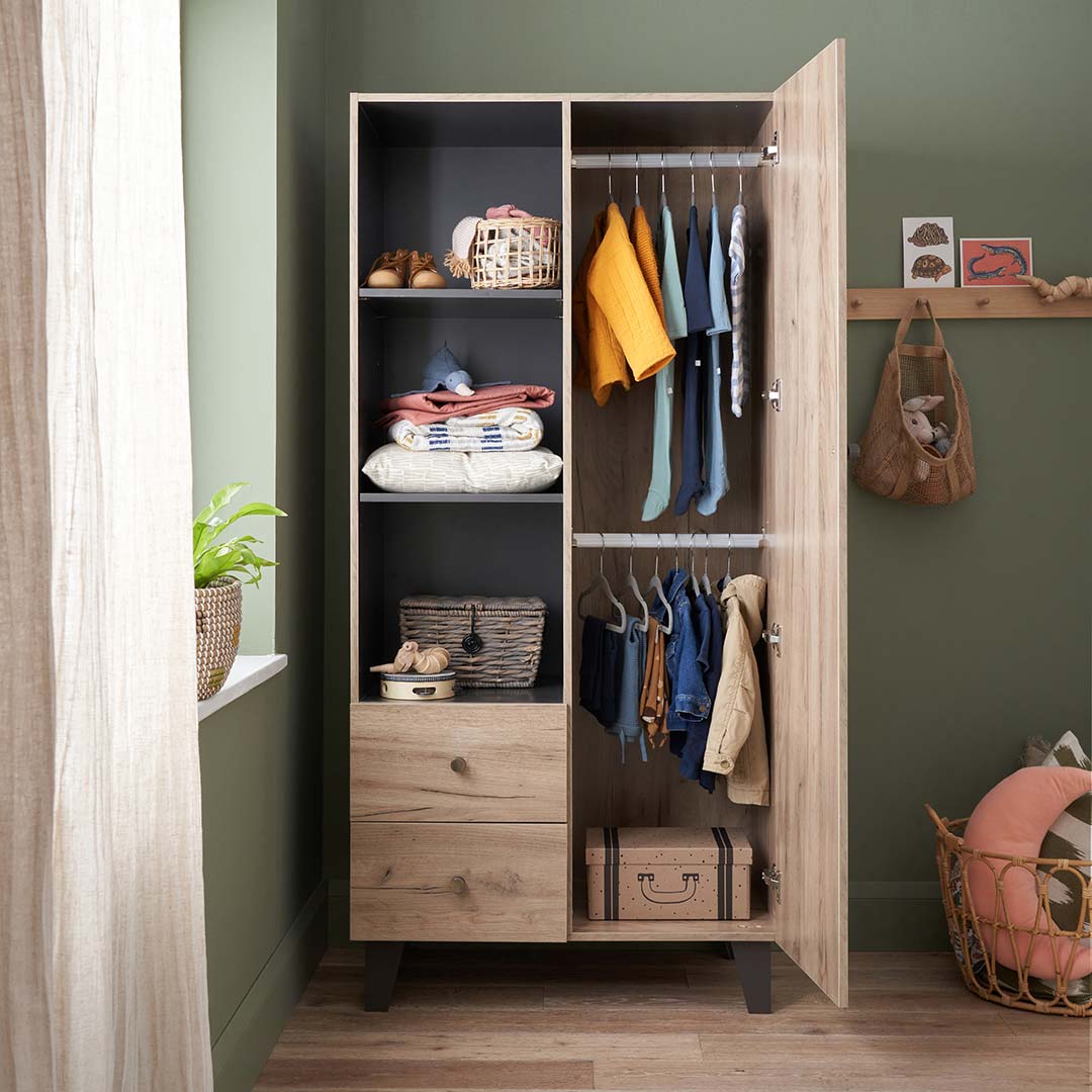Tutti Bambini Como 3 Piece Room Set - Distressed Oak/Slate Grey - Image 5
