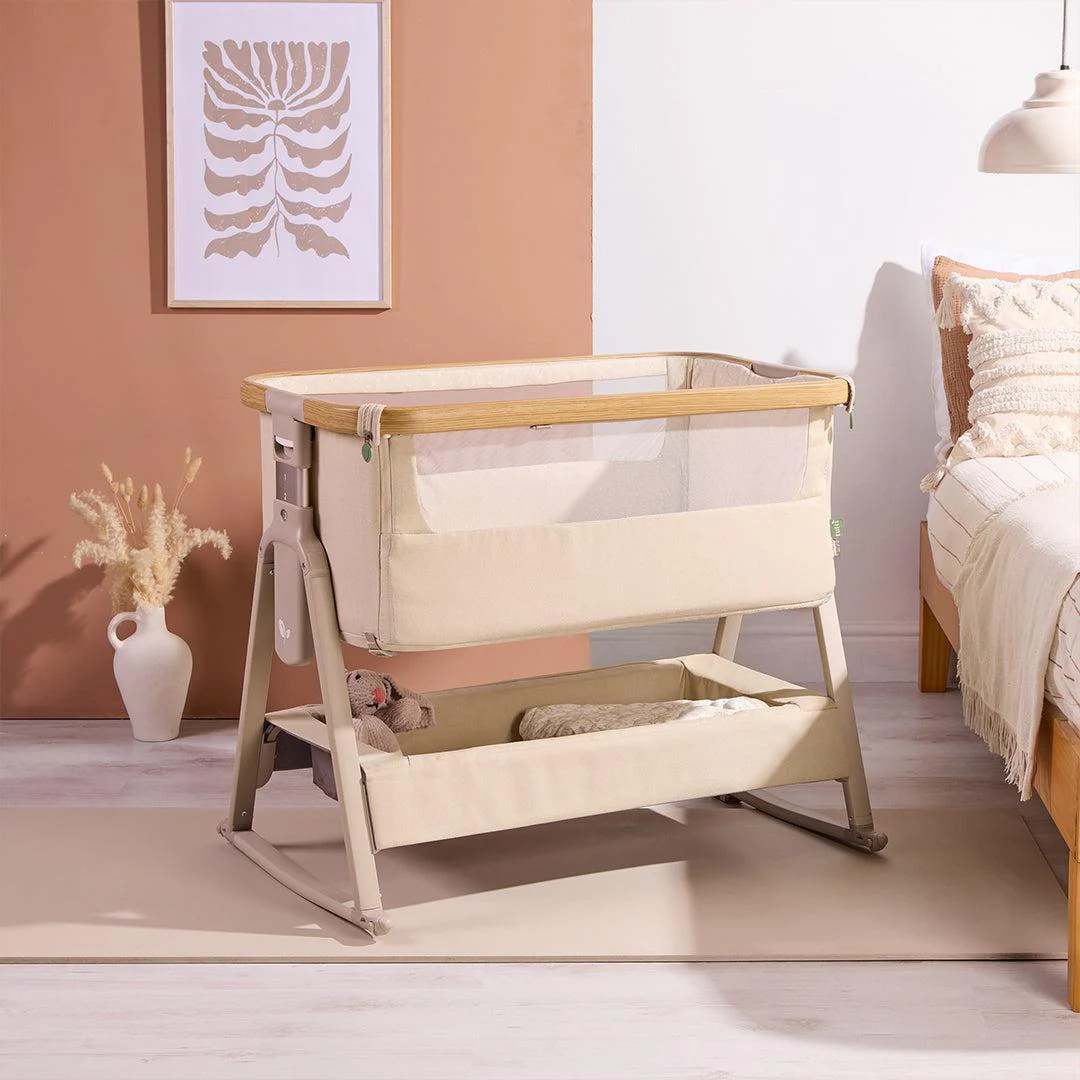 Tutti Bambini Cozee Air 2 Bedside Crib - Toasted Oak / Sand - Image 11