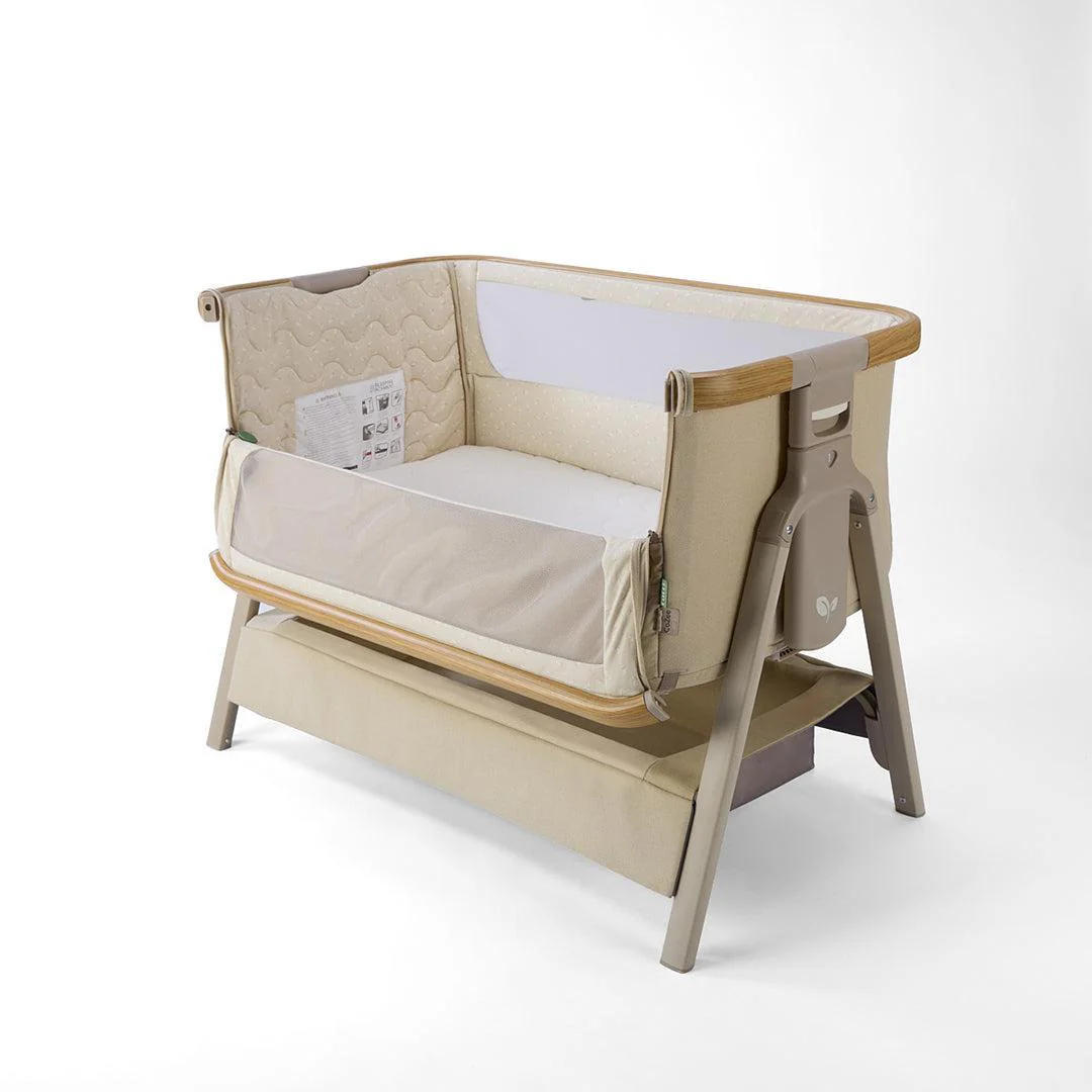 Tutti Bambini Cozee Air 2 Bedside Crib - Toasted Oak / Sand - Image 13