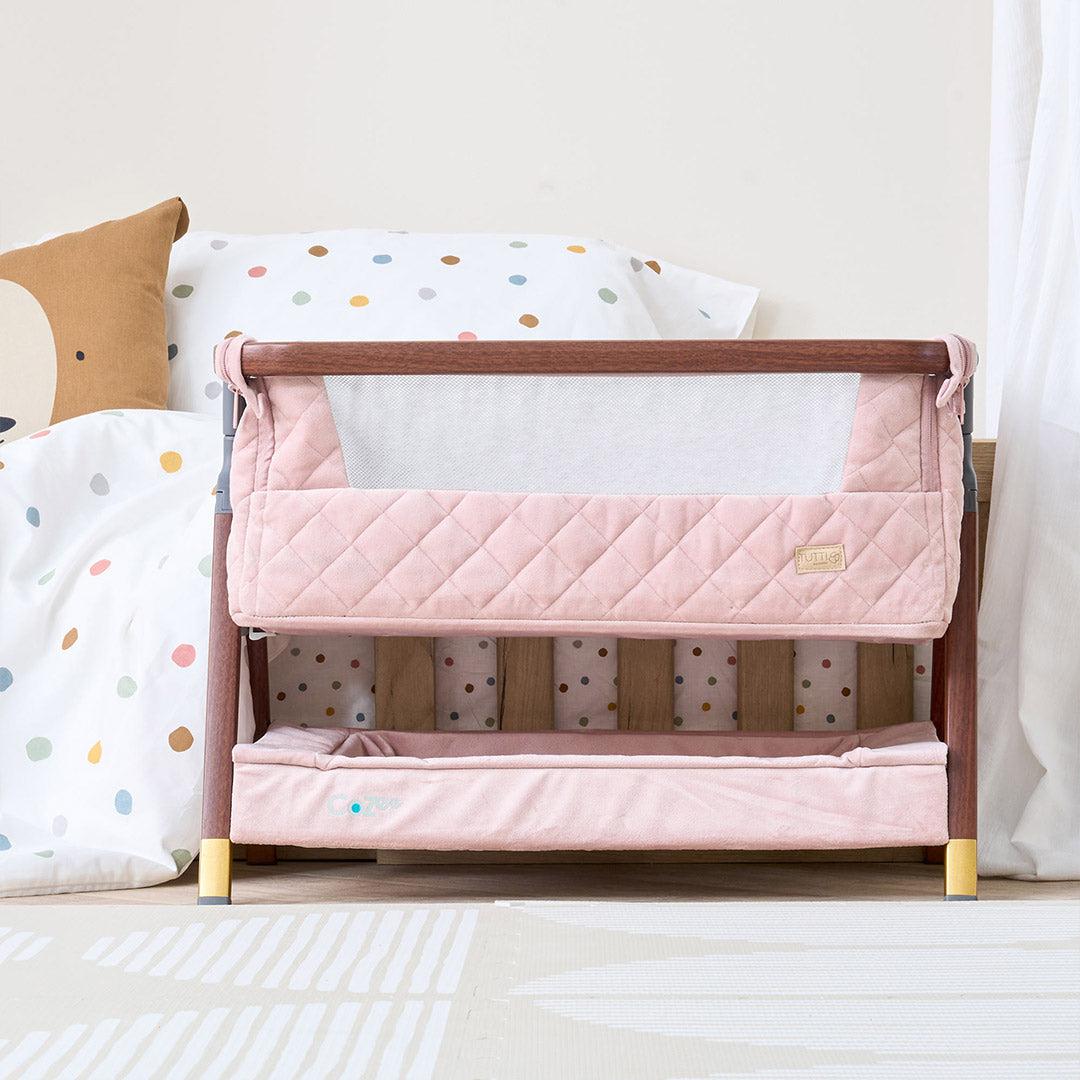 Tutti Bambini Cozee Luxe Mini Me Crib - Walnut/Blush - Image 10