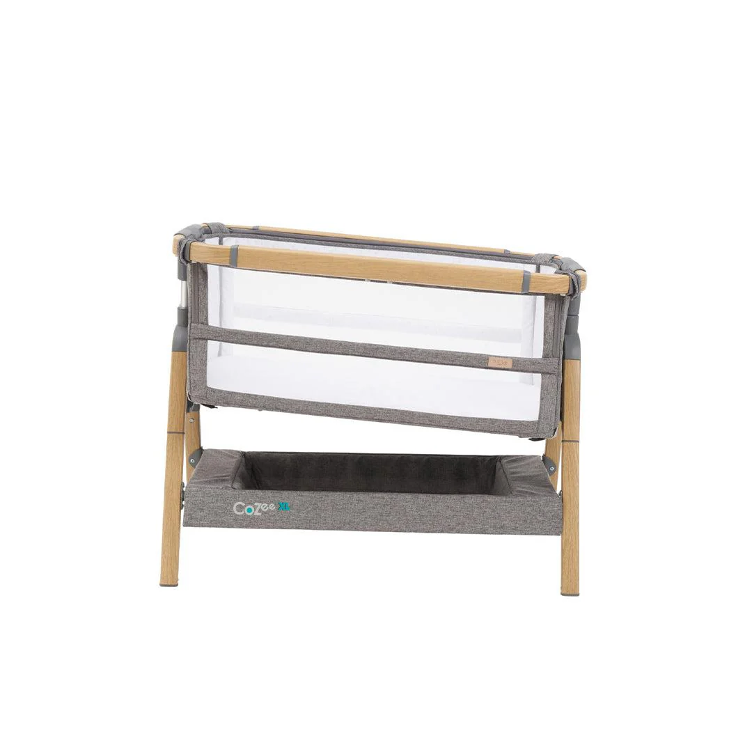 Tutti Bambini CoZee XL Bedside Crib + Cot - Oak / Charcoal - Image 6