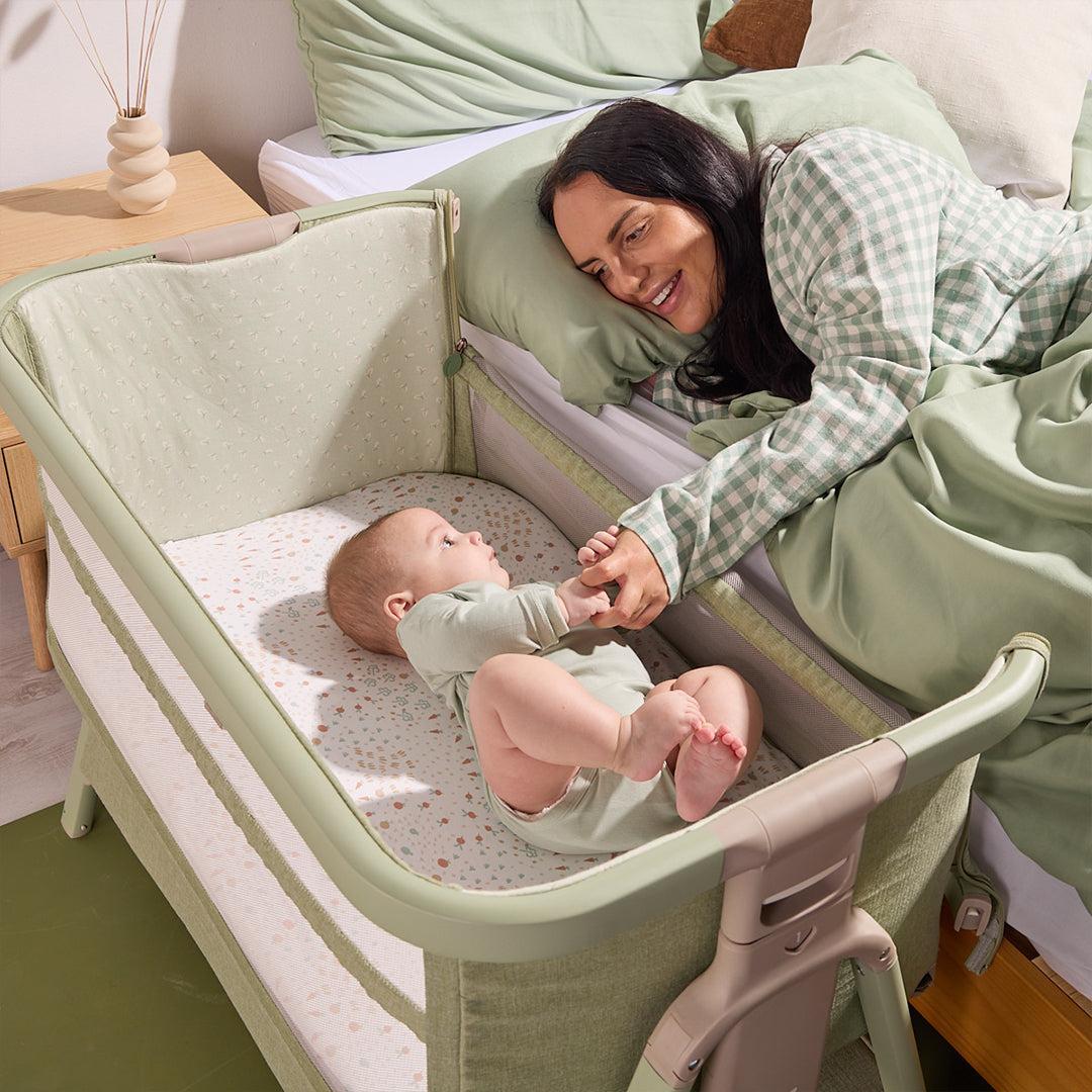 Tutti Bambini Cozee Zen Bedside Crib - Eucalyptus - Image 3