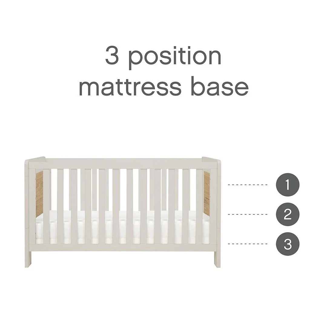 Tutti Bambini Essentials Alba Mini Cot Bed - White Sand / Distressed Oak - Image 5