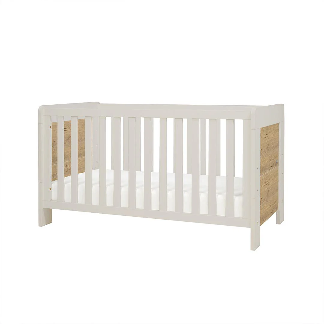 Tutti Bambini Essentials Alba Mini Cot Bed - White Sand / Distressed Oak - Image 8