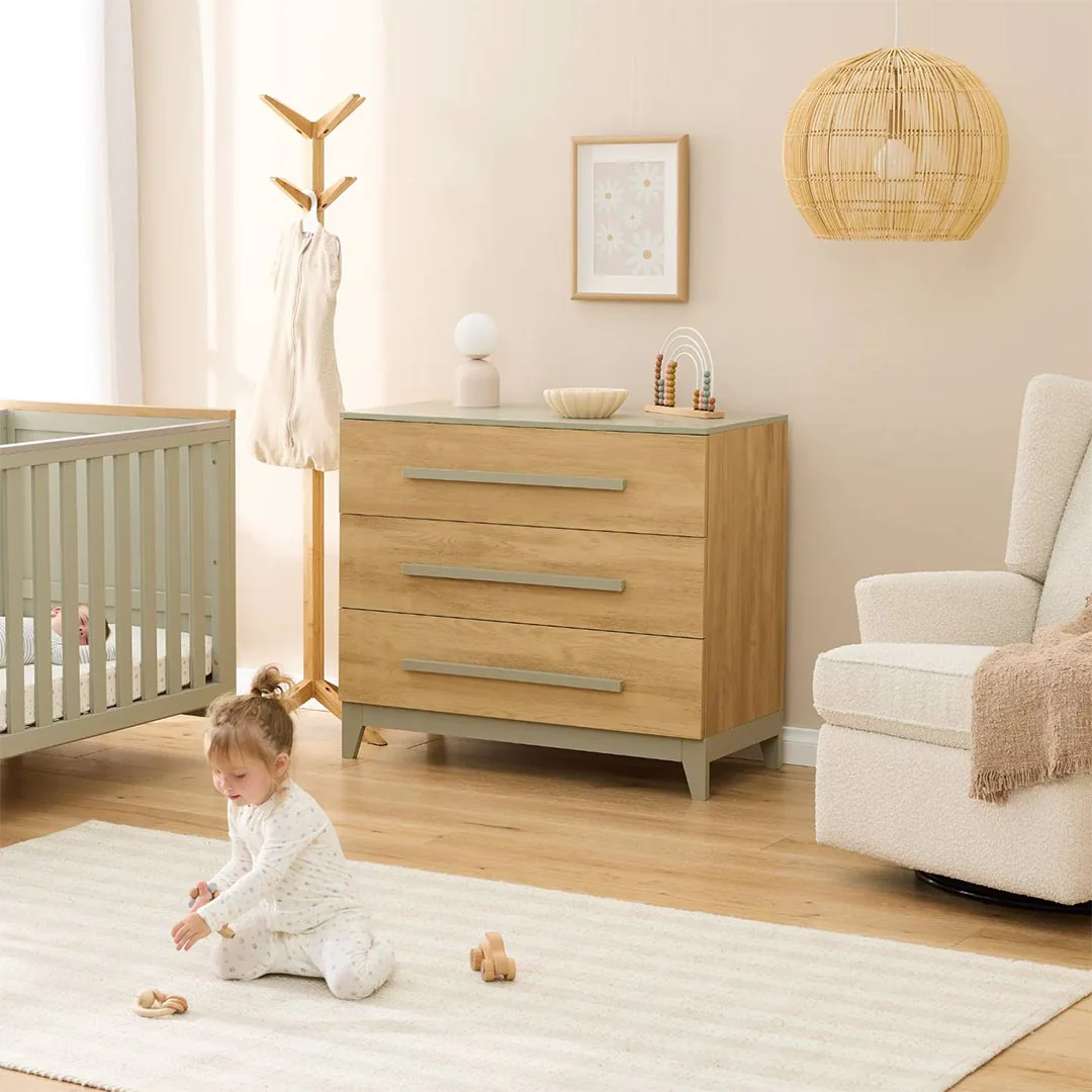 Tutti Bambini Hallee Chest Changer - Sage/Golden Oak - Image 2