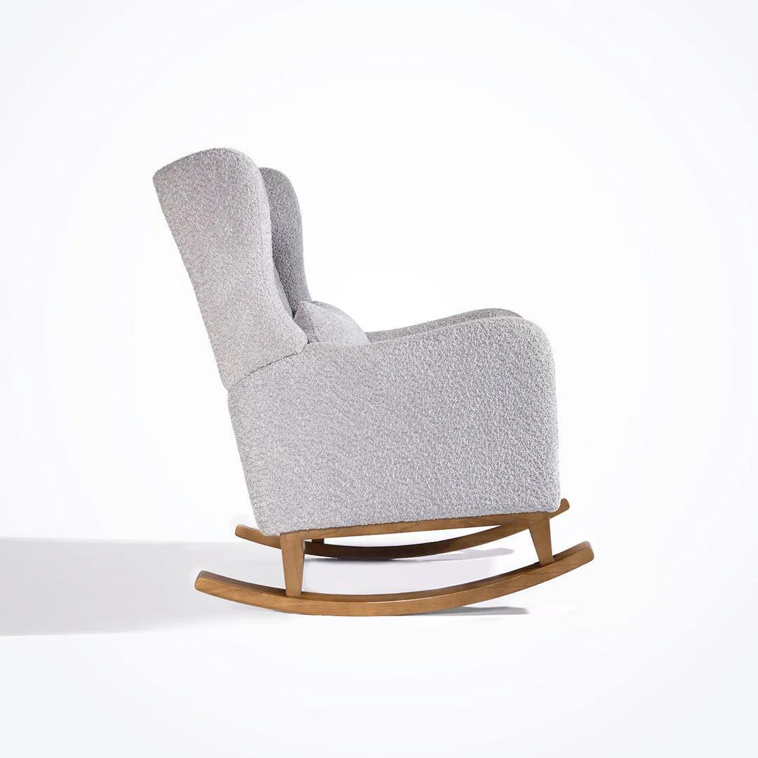 Tutti Bambini Harper Wingback Rocking Chair & Storage Footstool - Cloud Grey - Image 15