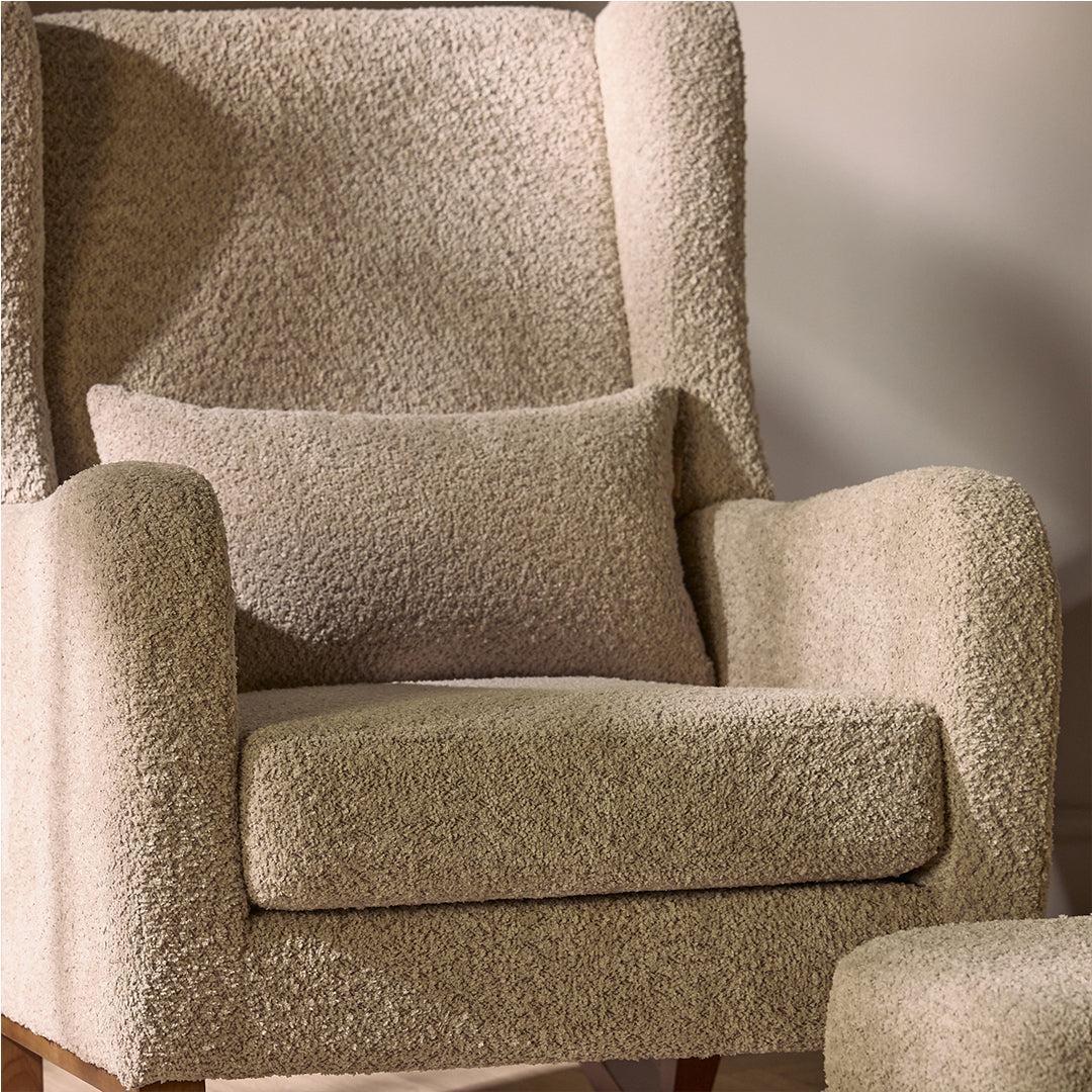 Tutti Bambini Harper Wingback Rocking Chair & Storage Footstool - Teddy Mushroom - Image 13